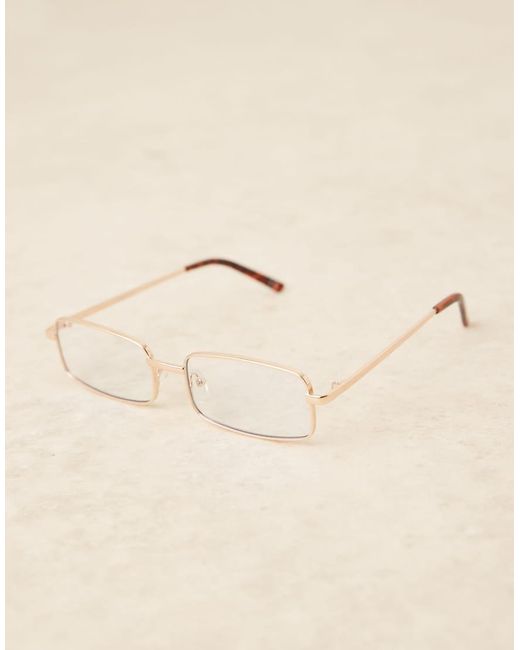 ASOS Metallic Metal Square Clear Lens Glasses