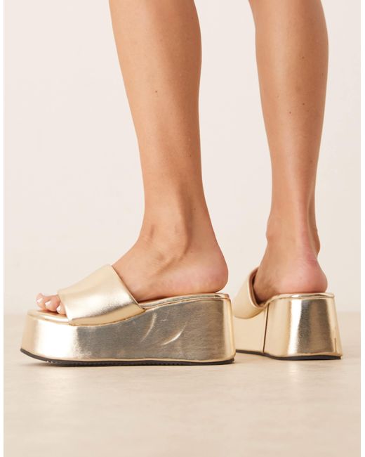 ASOS White Tornado Mule Flatform Sandals