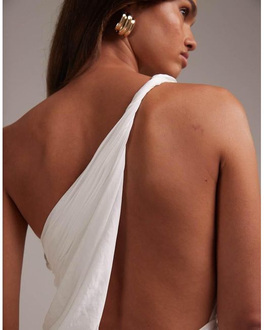 ASOS Brown One Shoulder Grecian Wedding Dress