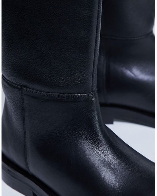 TOPSHOP Blue – rory – reitstiefel aus echtem leder