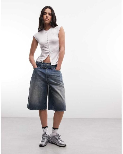 Weekday White Button Front Top