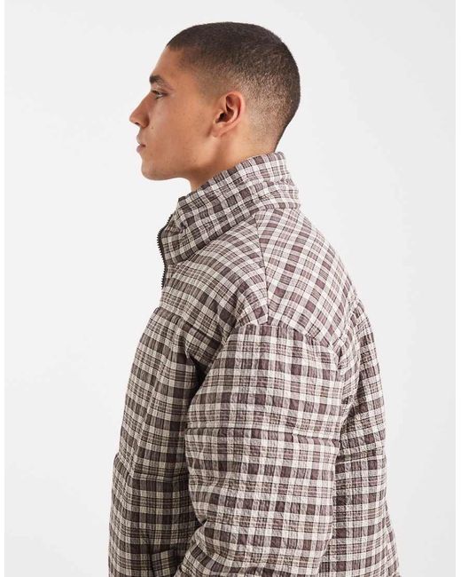 Cotton On Brown Cropped Puffer Jacket for men
