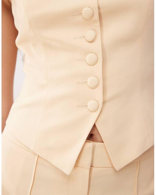Miss Selfridge Natural Tailored Vest