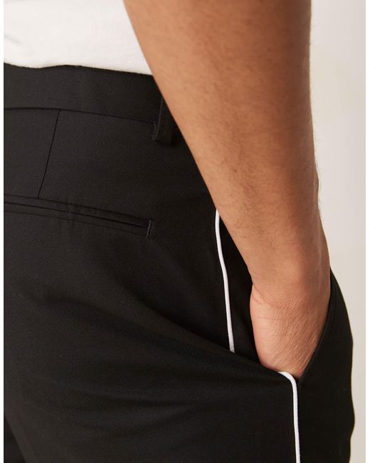 ASOS – elegante, schmal zulaufende hose in Natural für Herren