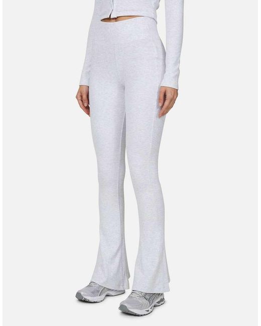 Good For Nothing White Flared Ribbed Leggings