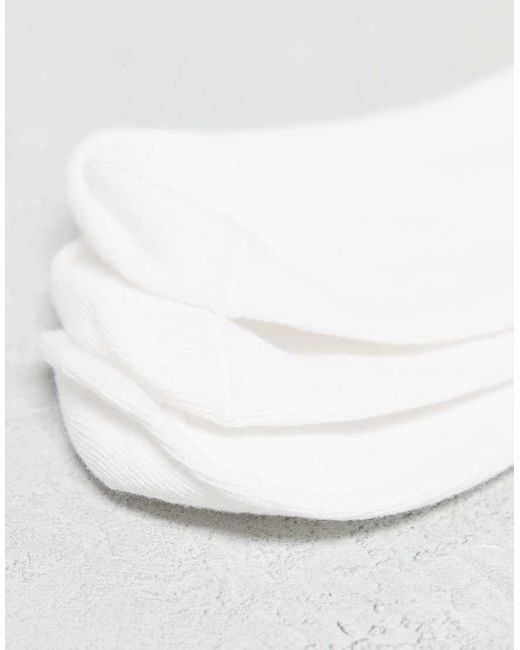 Confezione Da 3 Paia Di Calzini Alla Caviglia Bianchi Con Ricami di Monki in White