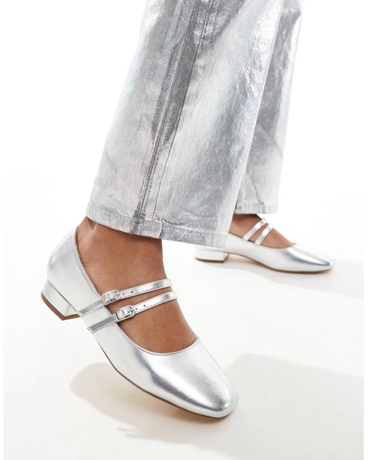 New Look White Double Strap Flat Shoe