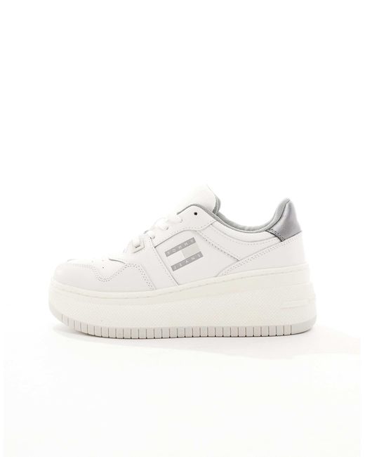 Tommy Hilfiger White Retro Basket Flatform Trainers