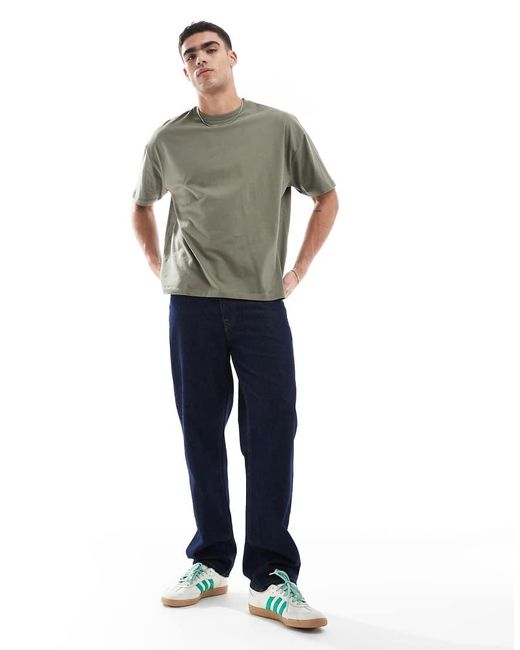 T-Shirt Basic Oversize Kaki di ASOS in Gray da Uomo