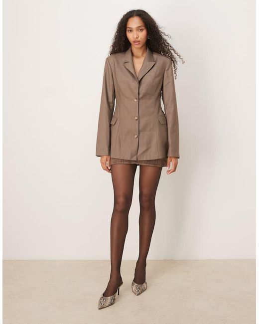 NARRATED Brown Fitted Single Breasted Blazer