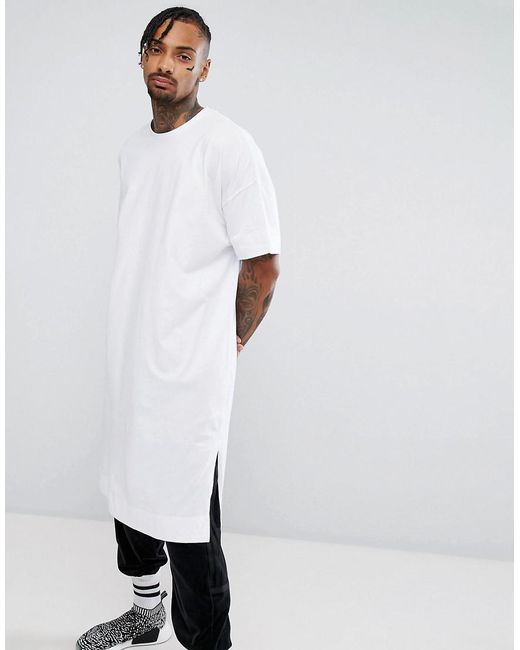 Hard ring locate reel T-shirt ultra long oversize ASOS pour homme en coloris Blanc | Lyst