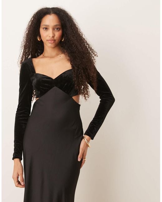 ever new satin dress Hannah Diamante-Strap Satin Dress in Black - Size 0 to 12