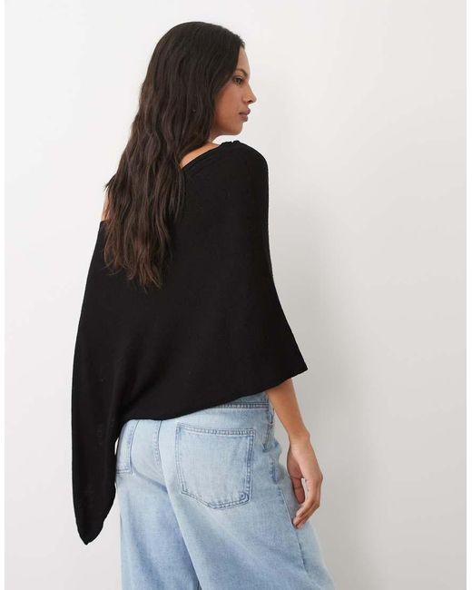 ASOS Black Knitted Cape Top