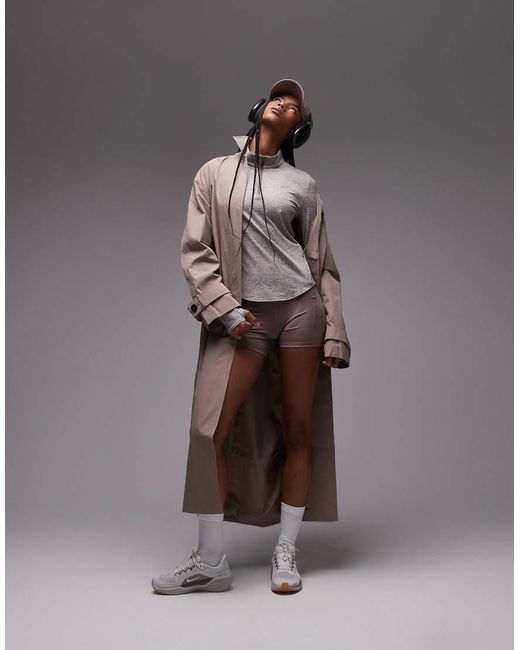 Nike Brown Swift Dri-fit High Waisted 4 Inch legging Shorts