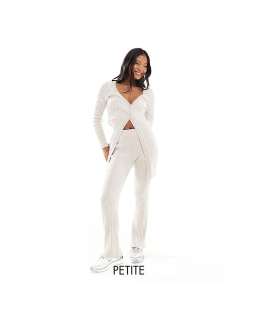 Only Petite White Loose Fit Knitted Trouser Co-ord