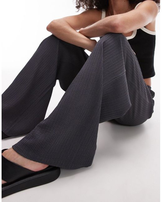 Pantalones gris plisados TOPSHOP de color Blue
