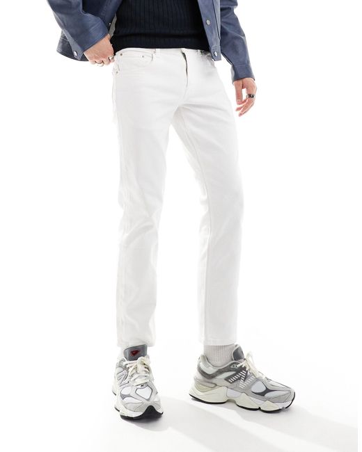 Jeans slim elasticizzati bianchi di ASOS in Blue da Uomo
