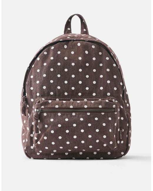 Pull&Bear Gray Rucksack mit polka-dot-muster