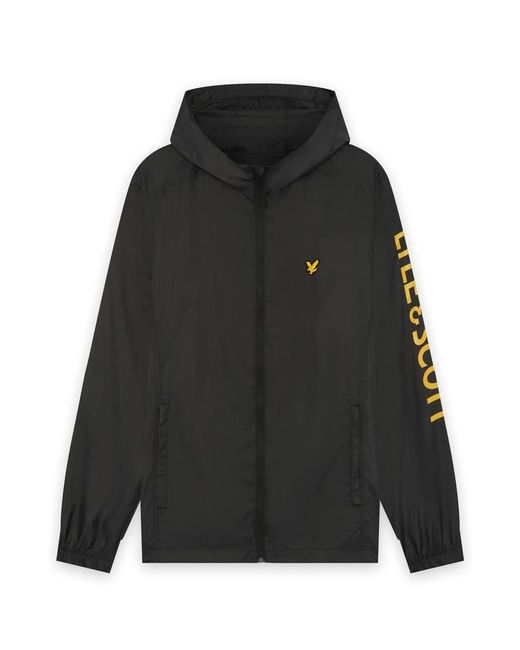 Lyle & Scott Black Light Jackets Sleeve Branded Jacket for men