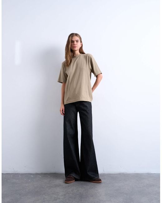 TOPSHOP Gray Premium Basic Short Sleeve Tee