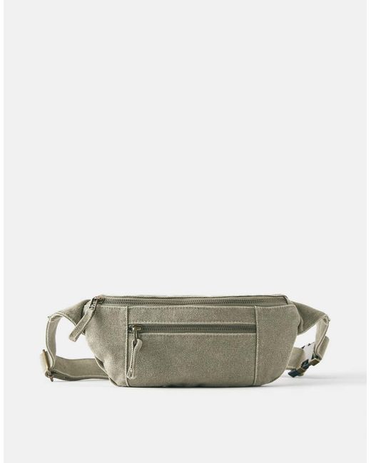 Pull&Bear Gray Canvas Belt Bag for men