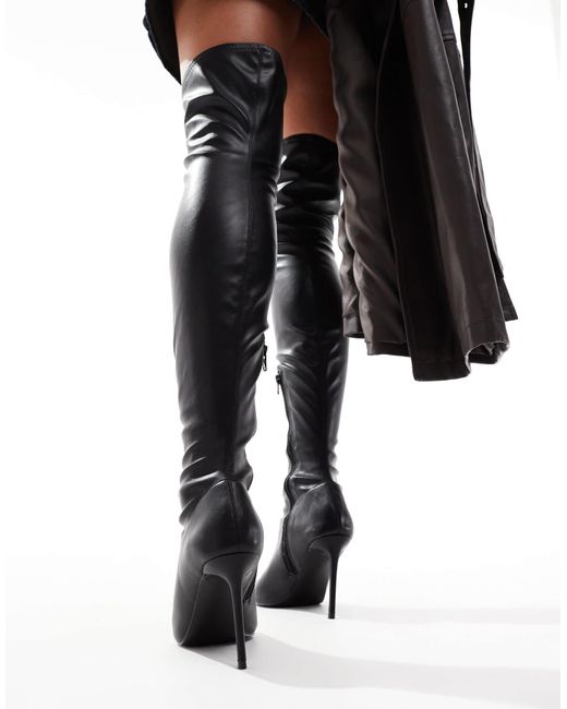ASOS Black – kathryn – overknee-stiefel aus pu