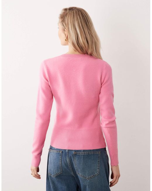 Gilet ras Threadbare en coloris Pink