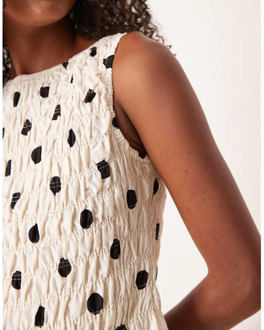 ASOS Brown Linen Blend Shirred Tank