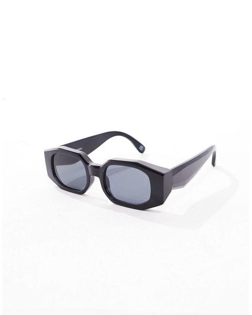 ASOS White Chunky Built Up Angled Rectangle Square Sunglasses for men