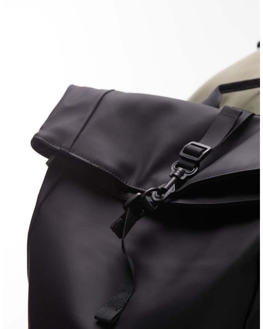 Zaino Con Parte Superiore Arrotolata di Mango in Black da Uomo