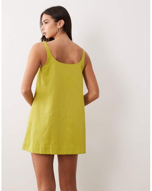 ASOS Green Scoop Neck Shift Mini Dress