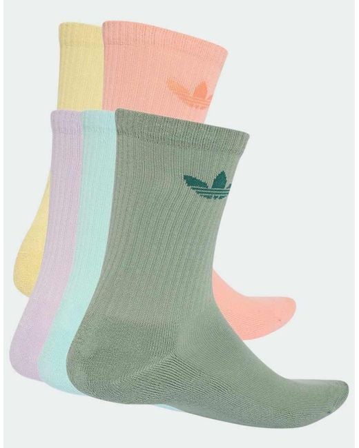 Adidas Originals Green Trefoil Crew Socks 10 Pairs