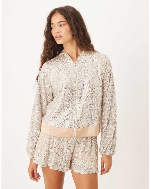 Never Fully Dressed Natural Bomber Jacket Co-ord
