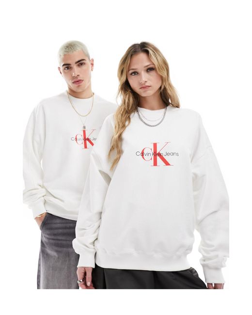 Calvin Klein White – archival monologo – sweatshirt