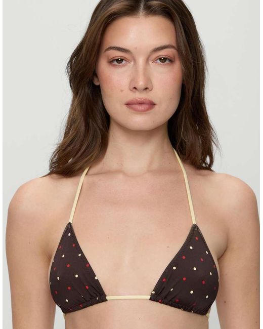 Frankie's Bikinis Natural Nick Satin Reversible Bikini Top
