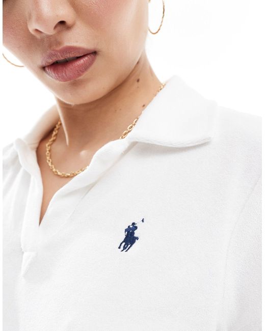 Polo Ralph Lauren White – es polohemd aus frottee mit polospieler-logo