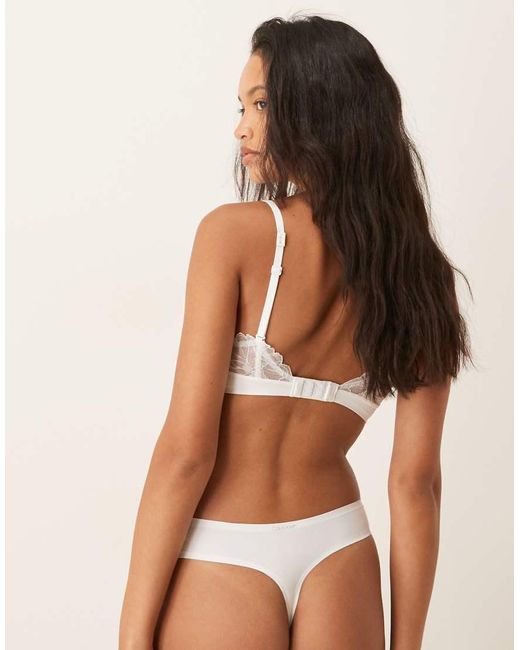 Calvin Klein White Perfectly Fit Lace Thong