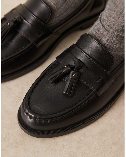 Walk London Black Rhea Tassle Loafer