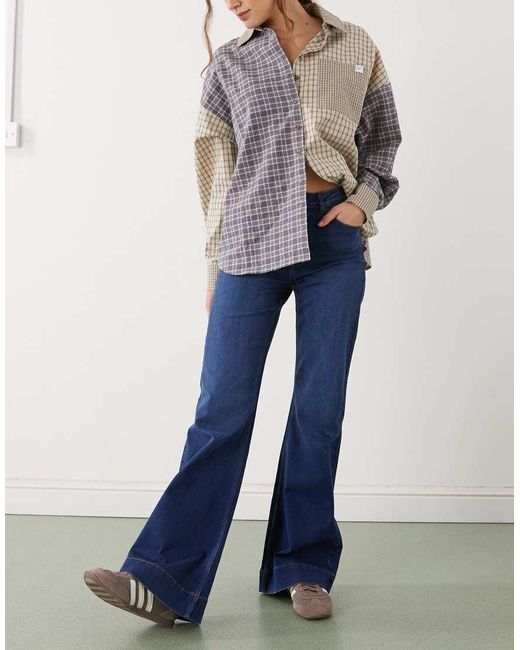 Noisy May Blue Rooxy High Rise Flares
