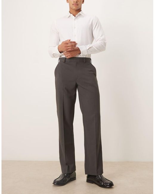 ASOS Gray Smart Straight Leg Pants for men
