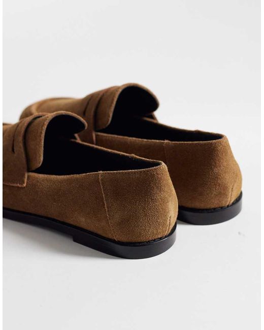 ASOS White Marble Premium Suede Round Toe Loafers