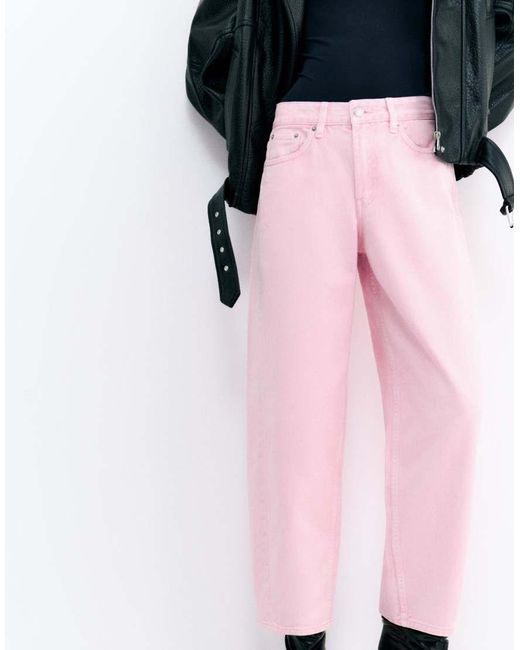 Pull&Bear Pink Barrel Jeans