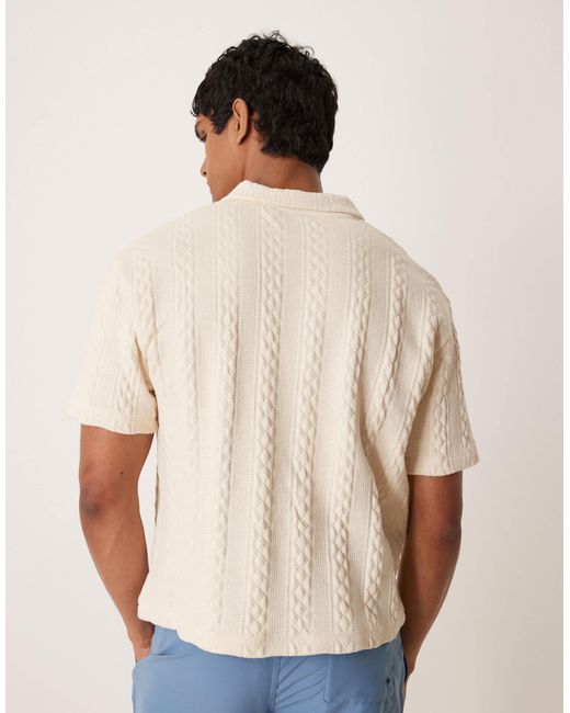 ASOS Natural Boxy Relaxed Polo for men