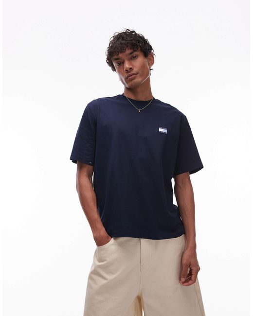 Tommy Hilfiger Blue Oversized Logo Backprint T-Shirt for men