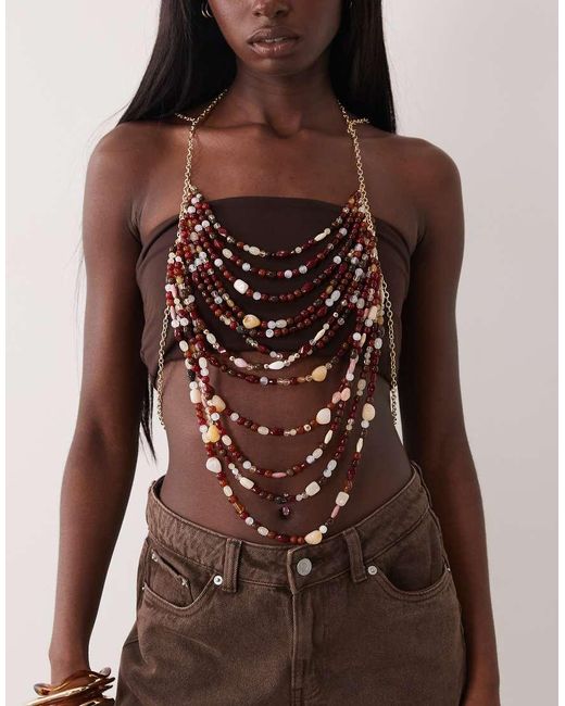 ASOS Blue Limited Edition Beaded Body Chain