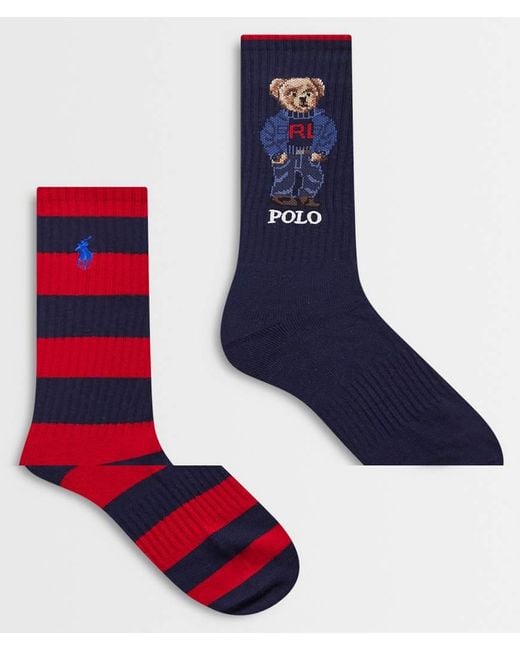 Polo Ralph Lauren Blue 2 Pack Bear Socks for men