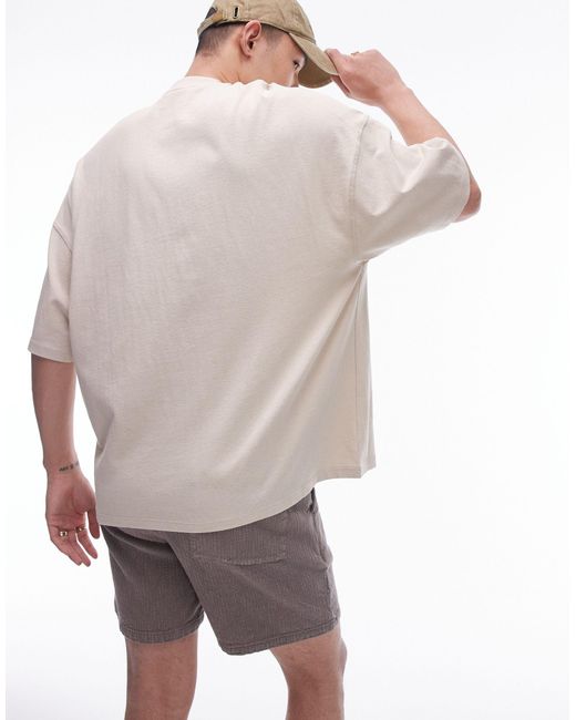 T-shirt ultra oversize - taupe Topman pour homme en coloris Gray