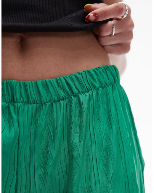 Pantalon plissé ample effet froissé TOPSHOP en coloris Green
