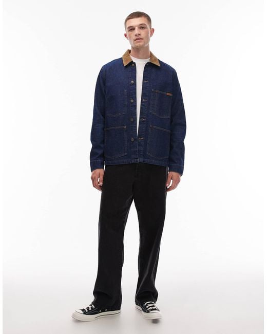 Tommy Hilfiger Blue Chore Jacket With Contrast Collar for men