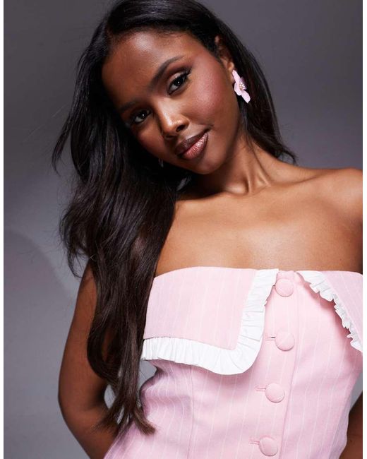 ASOS Pink Co-ord Tailored Bandeau Waistcoat